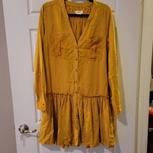 Anthropologie Maeve Floral Button-Down Dress